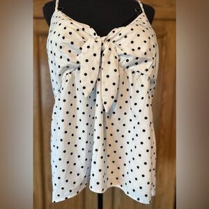 Gilli White and Black Polka Dot Top